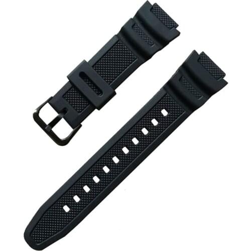 Silicone Watch Strap Stainless Steel Buckle Sport Breathable Wristband for CA-sio W-735H W-800 SGW-300H SGW-400H Watch