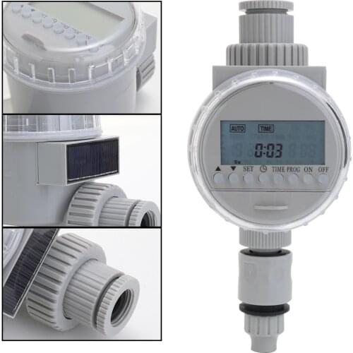Digital Watering Timer Irrigation Controller Autowatering Garden Watering System White Solar Power Auto Water Saving Irrigation
