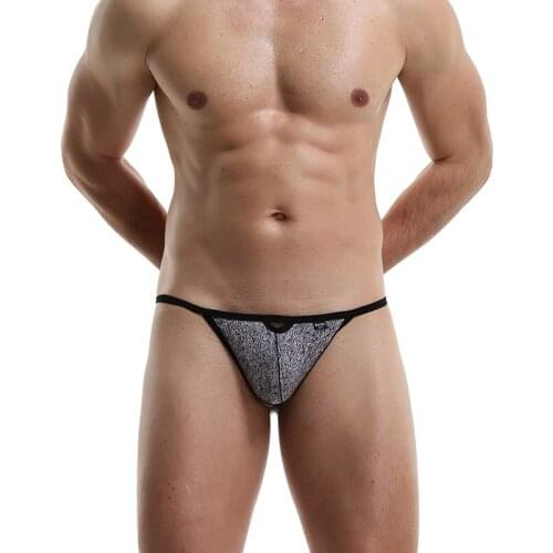 Sexy Gay Underwear Mens G String Thongs Ice Silk T Panties Thin Transparent Low Rise Pouch Penis Lingerie Cueca Plus Size M-3XL