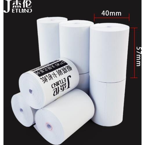 Jetland Thermal Paper 57 mm x 40 mm Coreless Mini Receipt paper, 6 Rolls