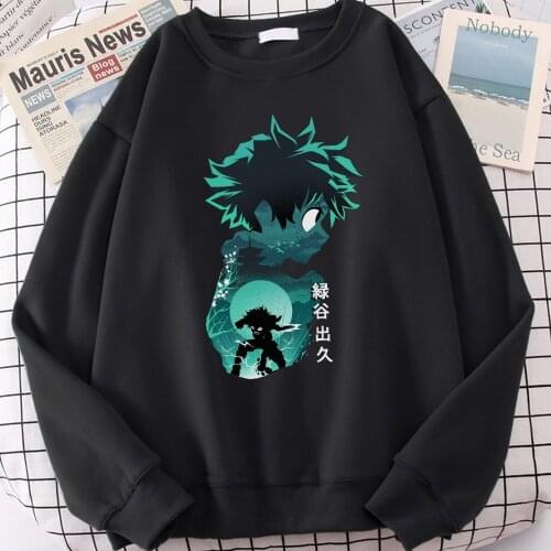 My Hero Academia Todoroki Deku Bakugou Autumn Winter New Unisex Sweatshirt Hoodies Men Fashion Pullover Black Couple Hoodies