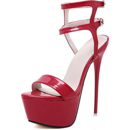 Platform Shoes Woman Open Toe High Heels Sandals Women Summer Pumps Super High Heeled 16cm Women Shoes Ladies Stiletto XKD4267