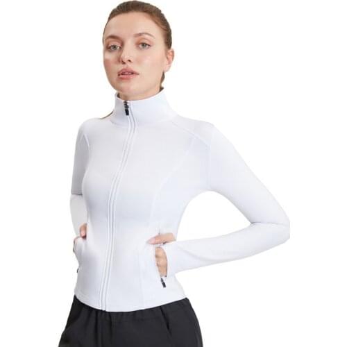 Vansydical Zipper Fitness Running Jackets Stand Collar Long Sleeve Gym Clothing Breathable Training Excise Outer Sportswear