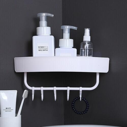 Towel Hanging Rack, Punch-free Bathroom Storage Rack, Multi-function Triangular Storage Organizing Rack on The Kitchen Wall