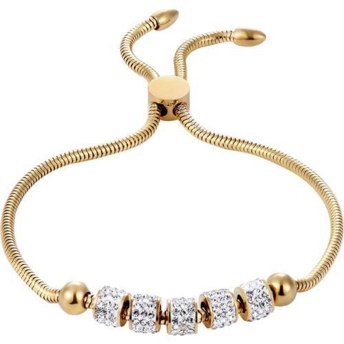 Top Quality Beautiful Five Circles Full Zircon Bracelet Gold Color Adjustable Bracelet Gift Jewelry For Women And Children