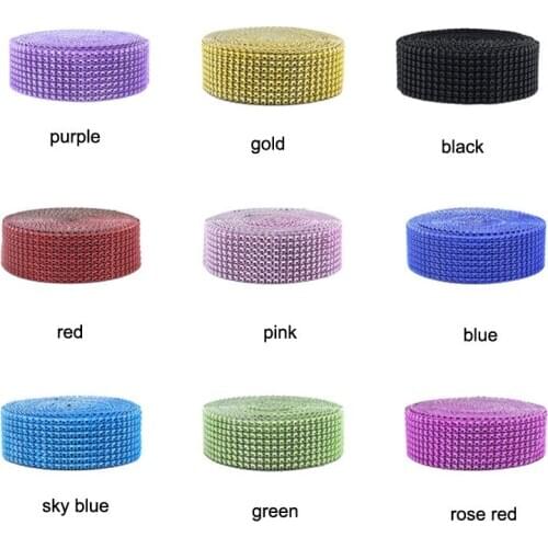 10 Yards 4 cm Width DIY Rhinestone Mesh Crystal Colorful Diamond Mesh Wrap Home Table Birthday Bridal Wedding Party Decoration