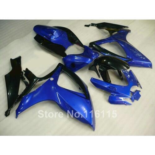 100% Fit for SUZUKI GSXR 600 750 fairing kit K6 K7 2006 2007 GSX-R600 GSX-R750 06 07 blue black custom fairings set U1P9