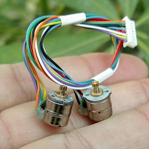 2PCS/Set Micro Mini 8MM Stepper Motor 2 Phase 4 Wire Line Stepping Motor Small Copper Gear Connecting DIY Digital Camera Parts