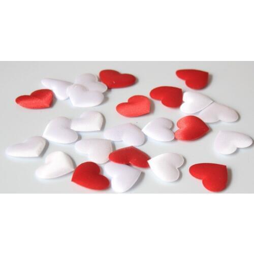 3.2cm 1000pcs Satin Padded Fabric Love Heart Wedding Party Throwing Confetti Artificial Flower Petals Table Scatters Decorations