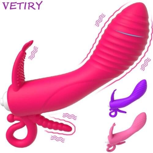 3 in 1 Vagina Clitoris Anal Massager Clit Stimulator Erotic Products G Spot Dildo Vibrator for Women Sex Toys for Adults 18