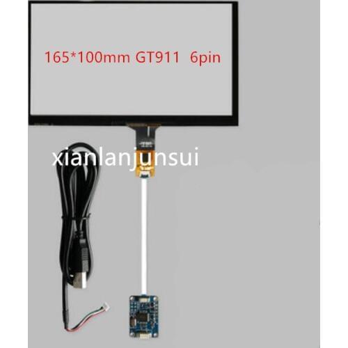 7 inch 165*100mm GT911 6pin capacitive touch screen usb control card Windows 7 8 10 free drive