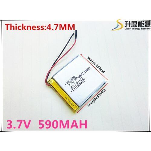 1PCS 473638 3.7V 590mah tablet battery With Protection Board For MP3 MP4 MP5 GPS Glass Digital Product