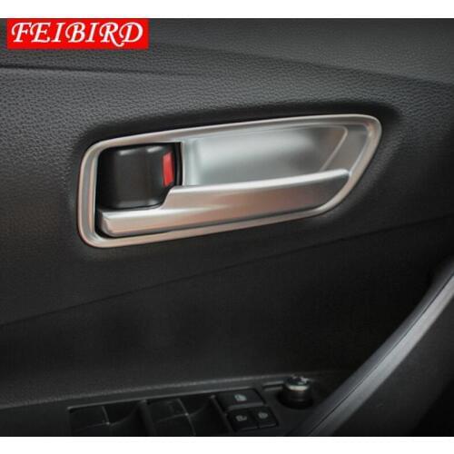 Auto Styling Inner Door Handle Hand-clasping Bowl Cover Trim MATTE/CARBON FIBER Fit For Toyota Corolla 2019 2020