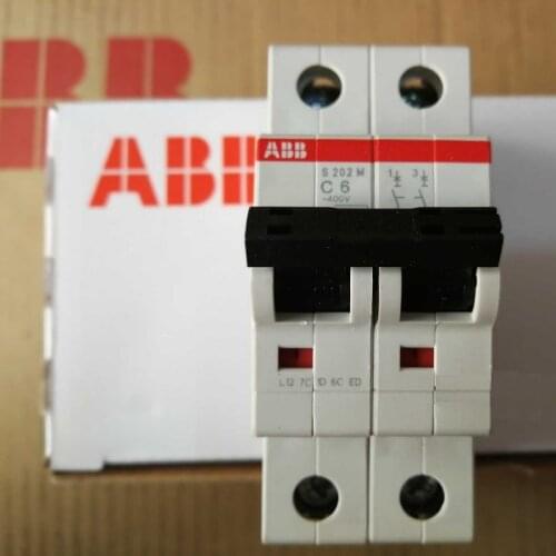 ABB Miniature Circuit Breaker S200-M series C type 2P S202M-C1 S202M-C6 S202M-C10 S202M-C16 S202M-C20 S202M-C32 S202M-C63