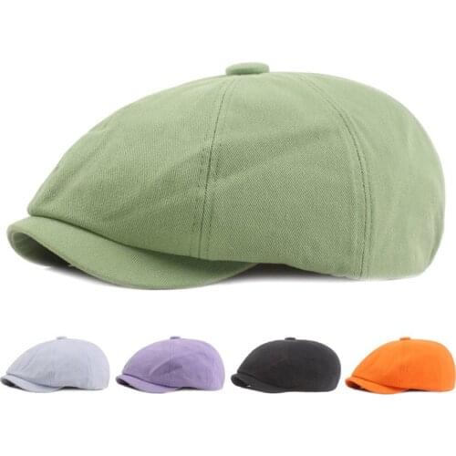 Women Vintage Beret Hats Spring Solid Black Casual Hat Beret Cap Painter Newsboy Cowboy Berets Beret