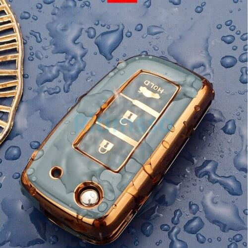 New Fashion Tpu Car Key Case Cover Shell Remote Protection Bag for Nissan Rogue 2014-2019 2/3 Buttons Blade Key
