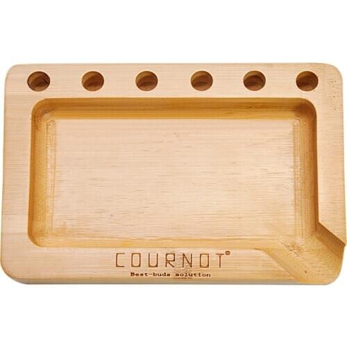 COURNOT Bamboo Rolling Tray With Cigarette Paper Cone Holder Bamboo Rolling Tool Cigarette Machine Accessoires
