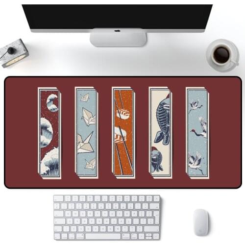 Anime Mouse Pad Long Pad Red Mausepad Japanese Rugs Computer Table Desk Mat Keyboard for Computer Mats Carpets Mousepad Xl