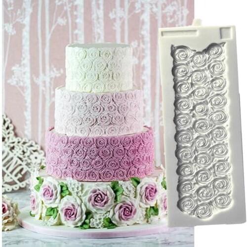 Piped Swirl Border Molds Fondant Cake Decorating Tools Silicone Molds Sugarcrafts Chocolate Baking Tools for Cakes Gumpaste Form