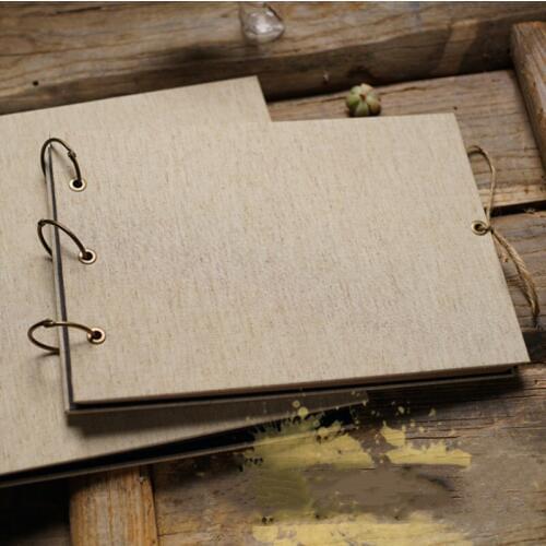 Iron Ring Linen Photo Album Valentines Day Gifts Guest Book Craft Paper Anniversary Travel Memory Scrapbooking Photo Album