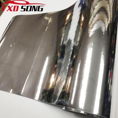 2020 High Stretchable Mirror Silver Chrome Body Flexible Vinyl Wrapping Sheet Roll Film Car Sticker Decal Sheet Decoration