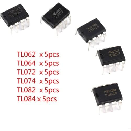 Integrated circuit TL062 TL064 TL072 TL074 TL082 TL084 DIP package operational amplifier chip 6-value kit