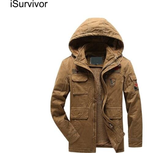 ISurvivor 2021 Mens washed cotton coat autumn and winter leisure long and long warm cotton coat mens jacket comfortable