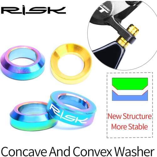 RISK 4Pcs/box MTB Bike Hydraulic Disc Brake Caliper Concave and Convex Washer Spacer Bicycle M6 O Ring Gasket Screw Fastener