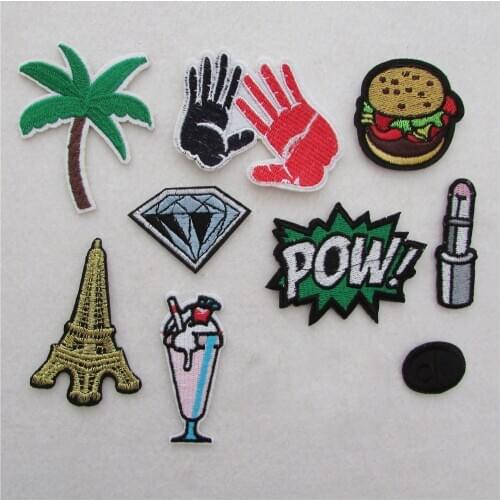 Hot multiple style select Cartoon hot melt adhesive applique embroidery patches stripes DIY Badges clothing accessory 1pcs sell