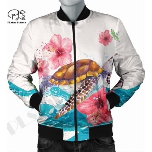 Men/Women Winter Turtle Polynesian 3DPrint Autumn Zipper Flight Jacket Unique Casual Unisex Harajuku Thick Coat Streetwear -10