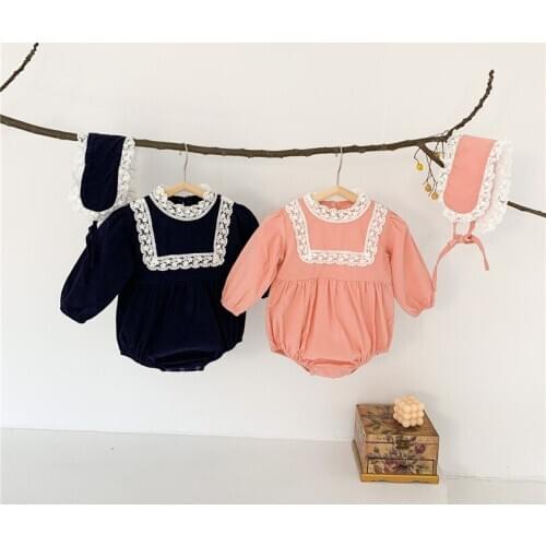 Baby Girls Clothes Spring 2021 Lace Princess Baby Clothes For Girl Long Sleeve Cotton Infant Baby Romper Girls Romper Jumpsuits