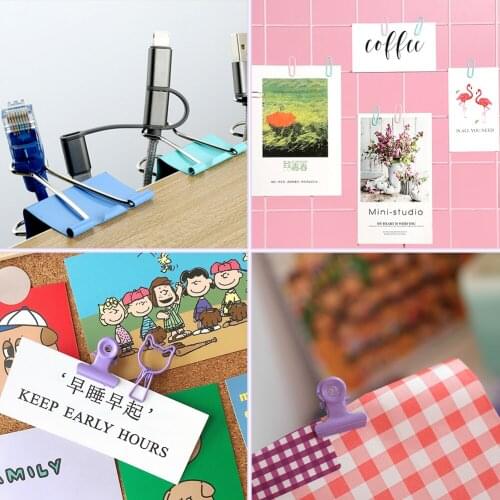 Office Document Stationary Clips Cat Paperclips Metal Clamps Binder Bulldog Paper Color School Stationery For Book Decorative