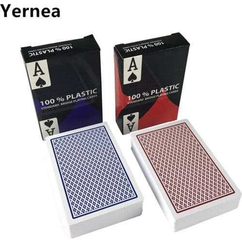 10 Sets/Lot Baccarat Poker Cards Texas Hold'em Plastic Playing Cards Waterproof Frosting Poker Bridge Game 2.28*3.46 inch Yernea