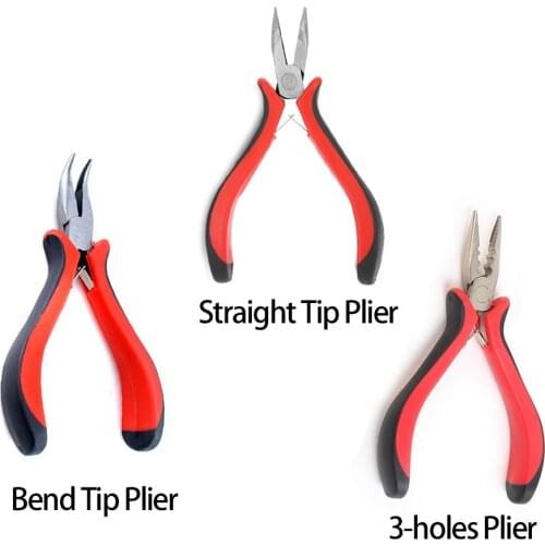 3 holes/Bend Tip plier for I Tip Feather Hair Extensions Professional Links Micro Ring Opener Tool for Hair Extension Remover