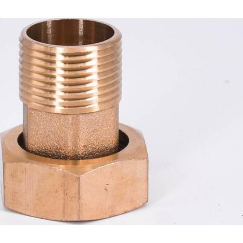 DN25 1" BSP Female Turn DN20 3/4" BSP Male Thread Brass Hex Reducer Pipe Fitting Pole Length 40mm Nut Height 14mm For Water Mete