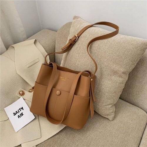 Casual Buckets Dag Shoulder Luxury Soft Pu Leather Crossbody Bag Large Capacity Totes For Ladies Big purses