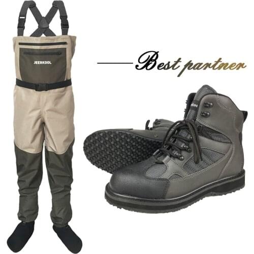 Fly Fishing Waders Clothes Waterproof Fish Suit Fly Fishing Clothing Hunting Pants Rock no Slip Rubber or Felt Sole Fish Shoes