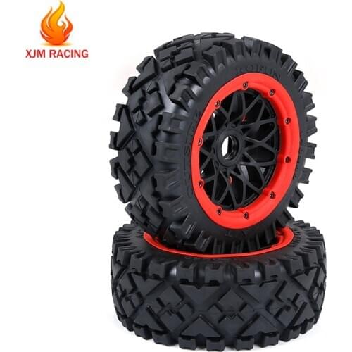 All-terrain Tyre Front or Rear Wheel Tire Assembly Kit for 1/5 HPI ROFUN BAHA Kingmotor ROVAN BAJA 5B RC CAR RACING TOYS PARTS