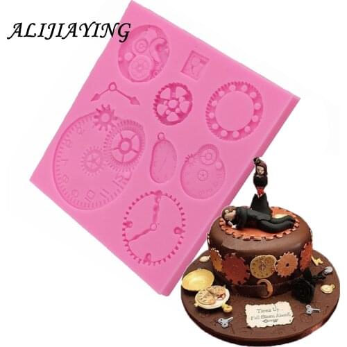 Different Kinds Of Clock And Watch Shape Silicone Cake Mold For Cakes Decoration Sugar Craft Tools D0915