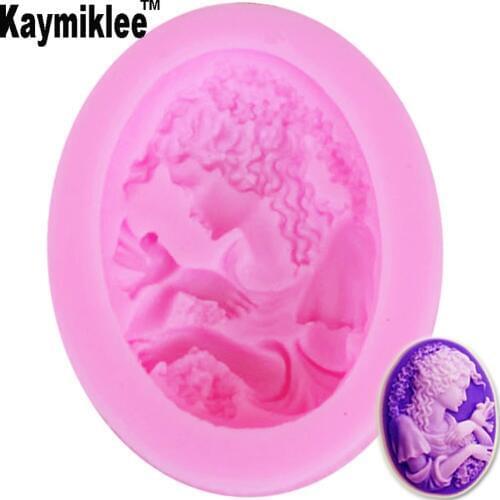 M062 Girl Lady Portrait Silicone Mold Fondant Molds Cake Decorating Tools For Cake,Chocolate,Candy,Sugarcraft,Gumpaste Mold