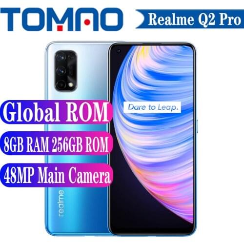 New Realme Q2 Pro 5G SmartPhone Android 10 Dimensity 800U 8GB RAM 128GB 256GB ROM 6.4” 4300mAh 65W 48MP Main camera Google Play