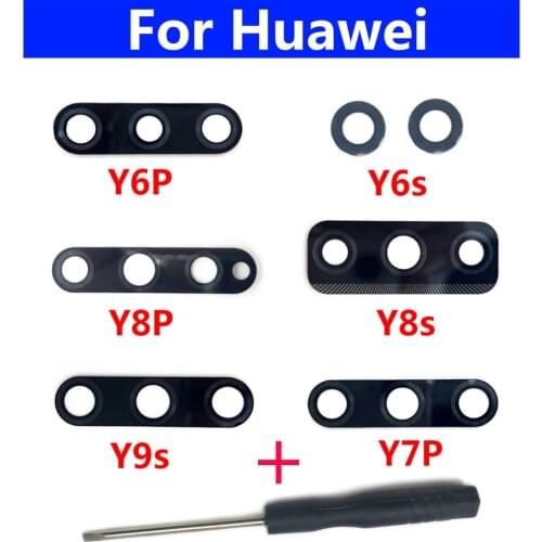 New Camera Glass Lens Back Rear Camera Glass Lens with Glue For Huawei Y9S Y8S Y8P Y6P Y7P Y6s Replacement Repair Spare Parts