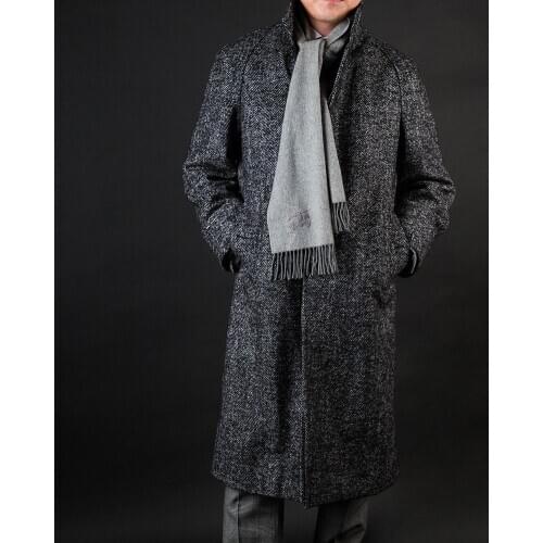 Darkgray England Style Woolen Overcoat 2021 Autumn Winter Men Mid-Length Thicken Plus Jacket Handsome Buiness Cacual Coat
