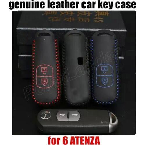 Only Red Original handmade Car Key Case Hand Sewing fit for MAZDA CX/NEW-5/AXELA 6/ATENZA Genuine Leather Covers car styling