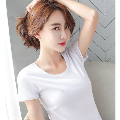 2021 New Summer Women Short Sleeve Cotton Tshirts Fshion Casual High Quality Ladies T-shirts Black White