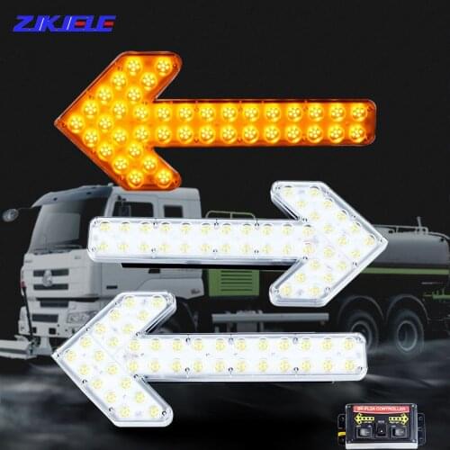 1Pair LED Flashing Strobe Car Signal Traffic Warning Lights Car Arrow Safety Alarm Lamp for Construction Road Indicator Vehicles