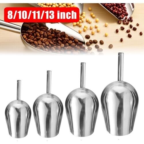 1pc 8/9/10/11 inch Stainless Steel Ice Scoop Metal Food Scoop Useful Bar Ice Scoop For Wedding Party Buffet Bar Kitchen Tool