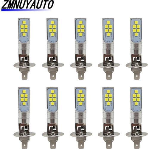 10PCS H1 Led Lamp Car Fog lights 3535SMD 1400LM Daytime Running Light h1 Auto Bulbs 6000K White 12V Automotivo