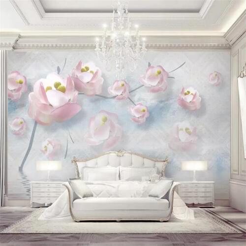 Beibehang papel de parede Custom wallpape 3d mural Beautiful stereo jewelry flowers water reflection video background wall paper