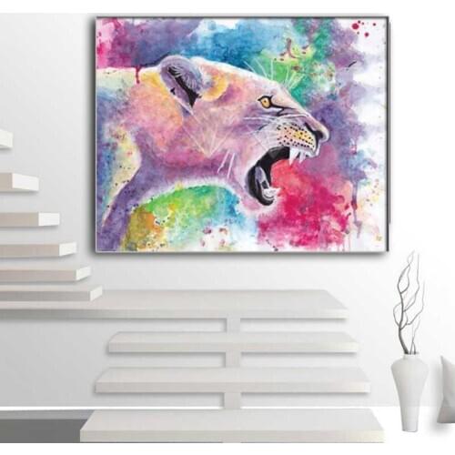 5D DIY diamond painting animal colorful lion owl horse tiger monkey diamond embroidery cross stitch full diamond mosaic art mura